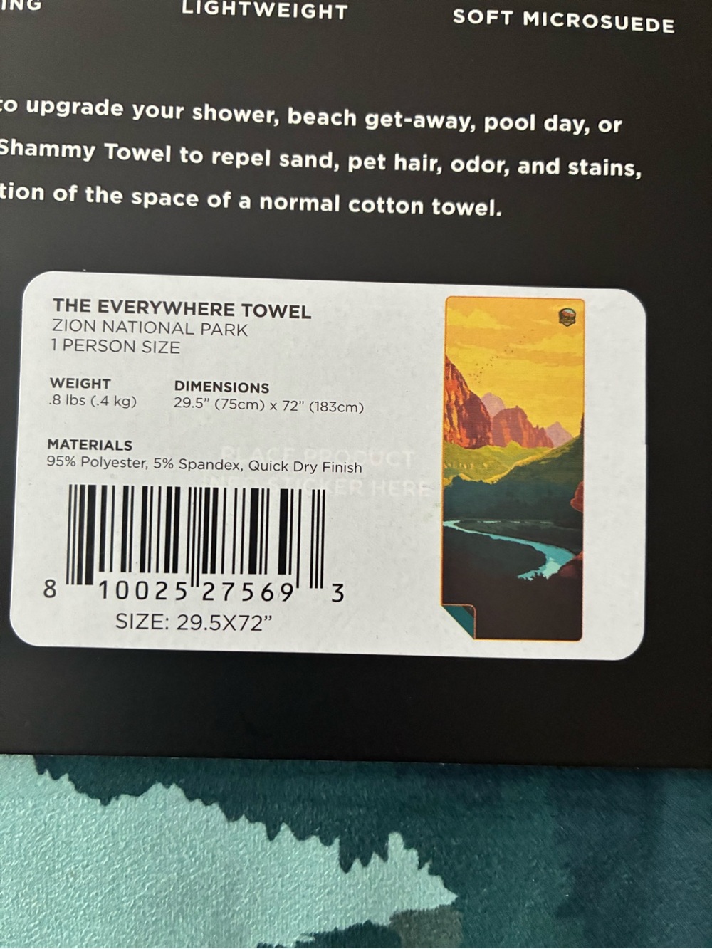 NWT Rumpl Everywhere Towel Zion National Park - Picture 8 of 9